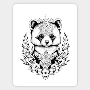 Red Panda Wild Animal Nature Illustration Art Tattoo Magnet